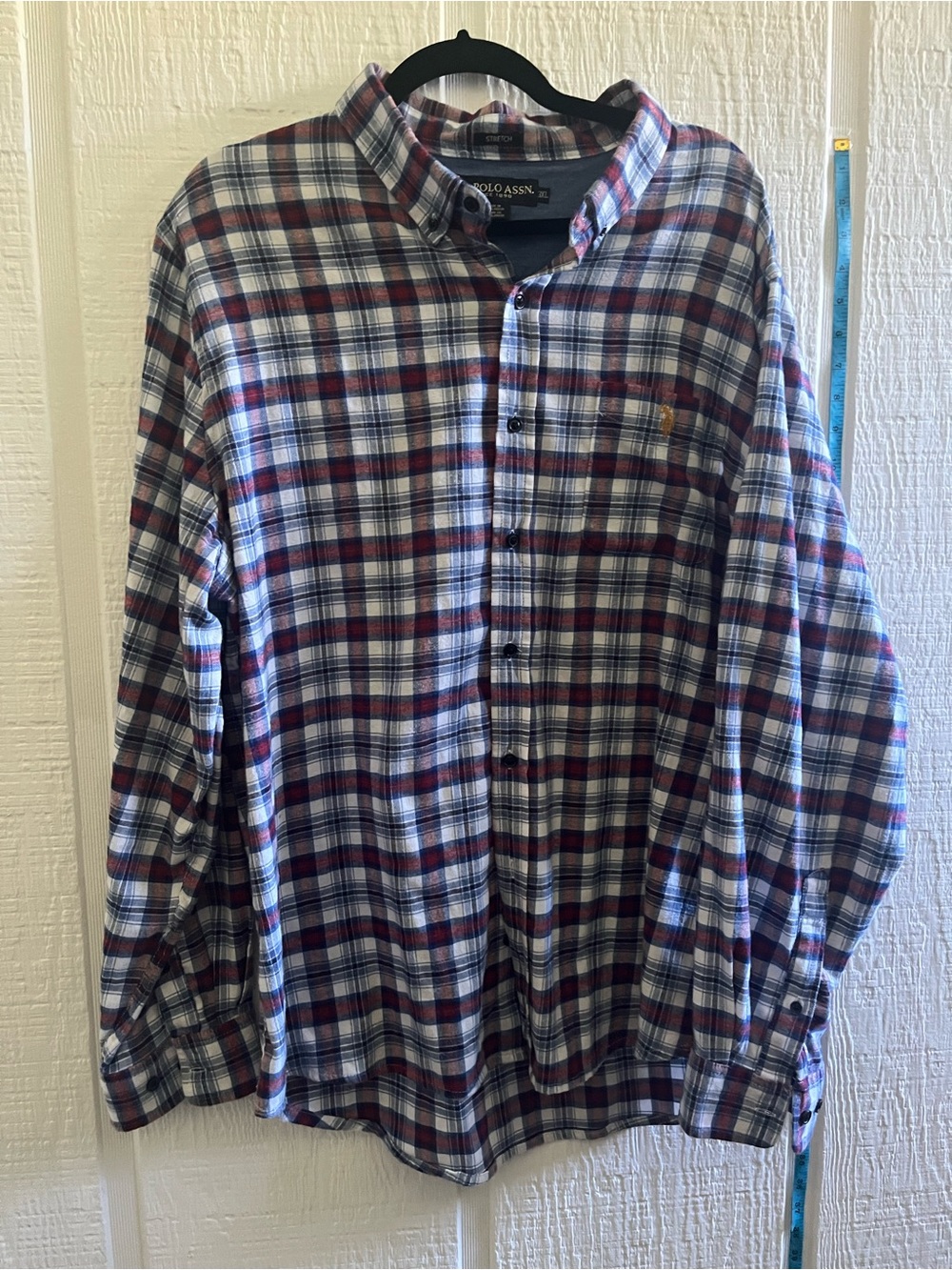U.S. Polo Assn. Men's Plaid Button-Up Shirt - Navy, Red, White